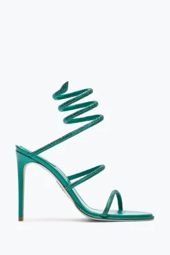 Sandale Cleo vert émeraude avec cristaux 105