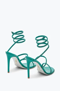 Sandale Cleo vert émeraude avec cristaux 105