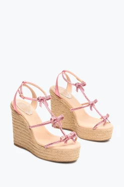 SANDALE COMPENSÉE CATERINA ROSE BONBON 120