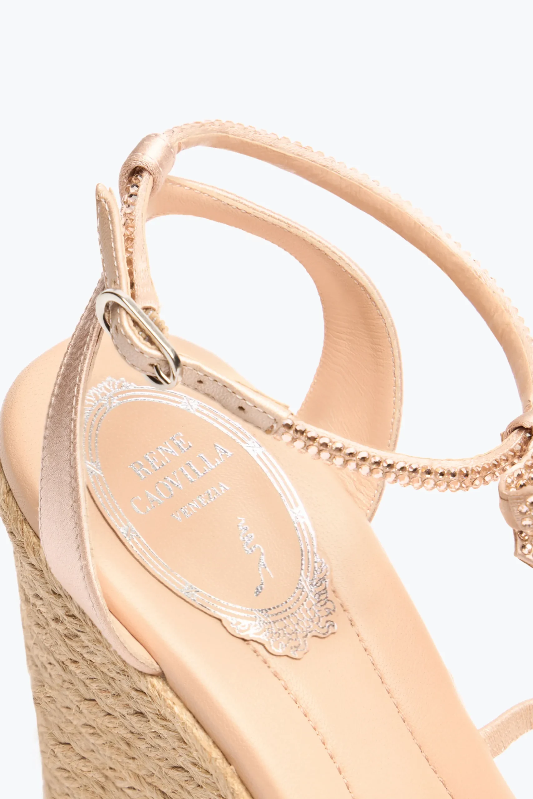 SANDALE COMPENSÉE CATERINA ROSE POUDRÉ 120