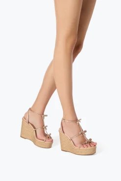 SANDALE COMPENSÉE CATERINA ROSE POUDRÉ 120