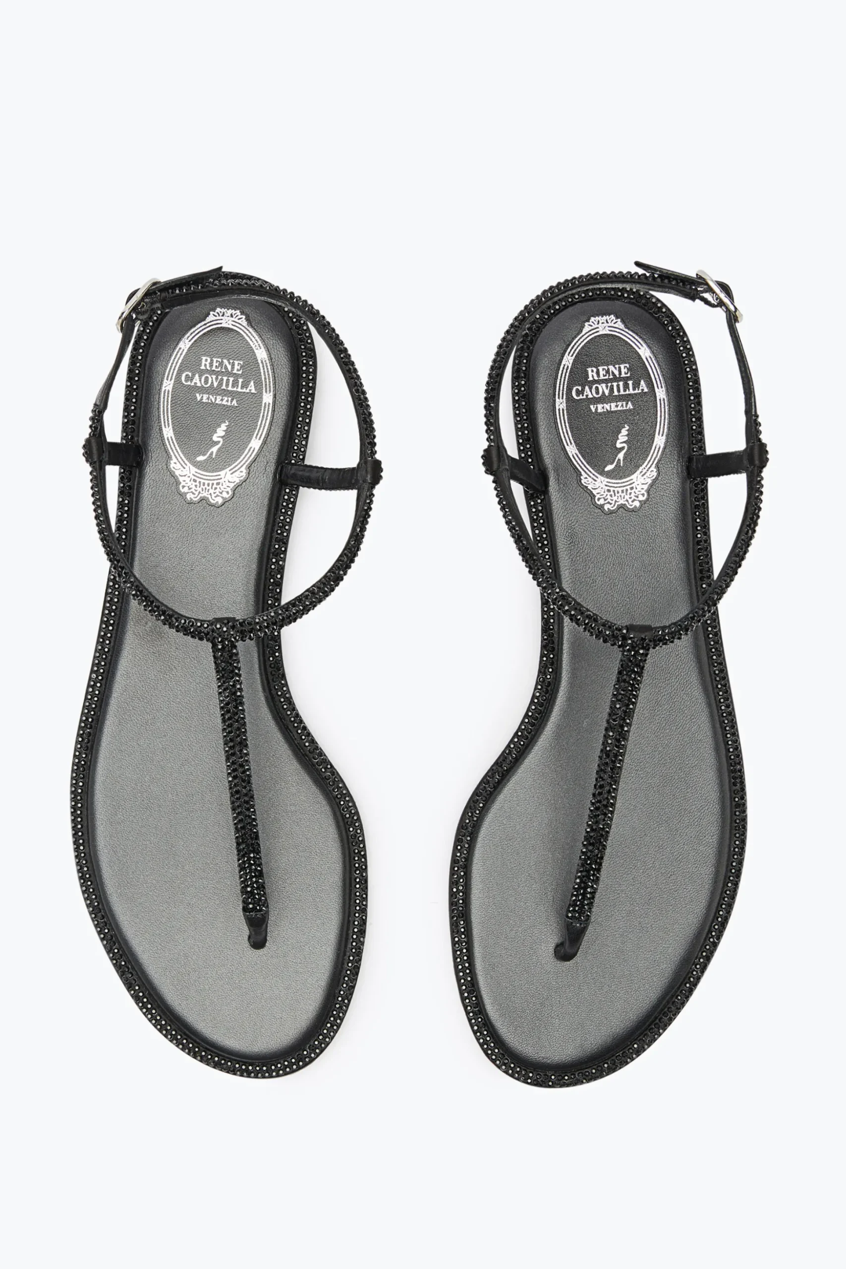 Sandale Diana Noire Avec Cristaux 10