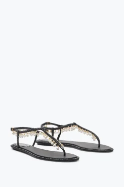 SANDALE DIANA NOIRE AVEC PERLES 10
