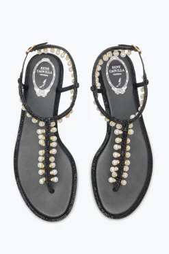 SANDALE DIANA NOIRE AVEC PERLES 10