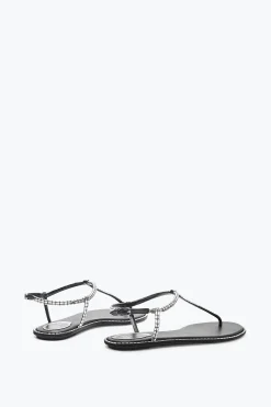 SANDALE DIANA NOIRE AVEC CRISTAUX BAGUETTE