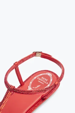 Sandale Diana Rouge Avec Cristaux 10