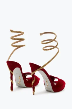 Sandale Margot En Velours Rouge 120