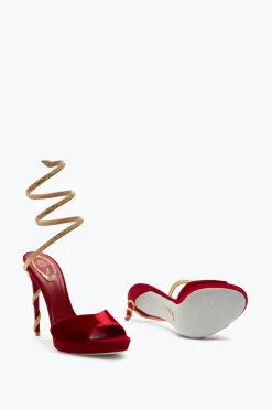 Sandale Margot En Velours Rouge 120
