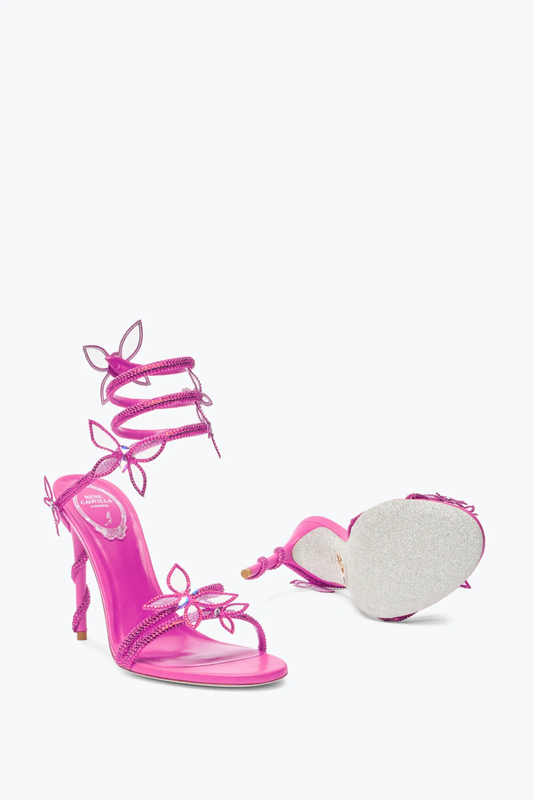 Sandale Margot rose shocking avec papillons 105