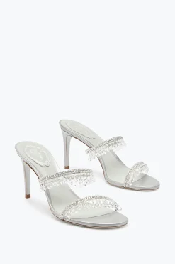 Sandale mule Chandelier gris perle 80