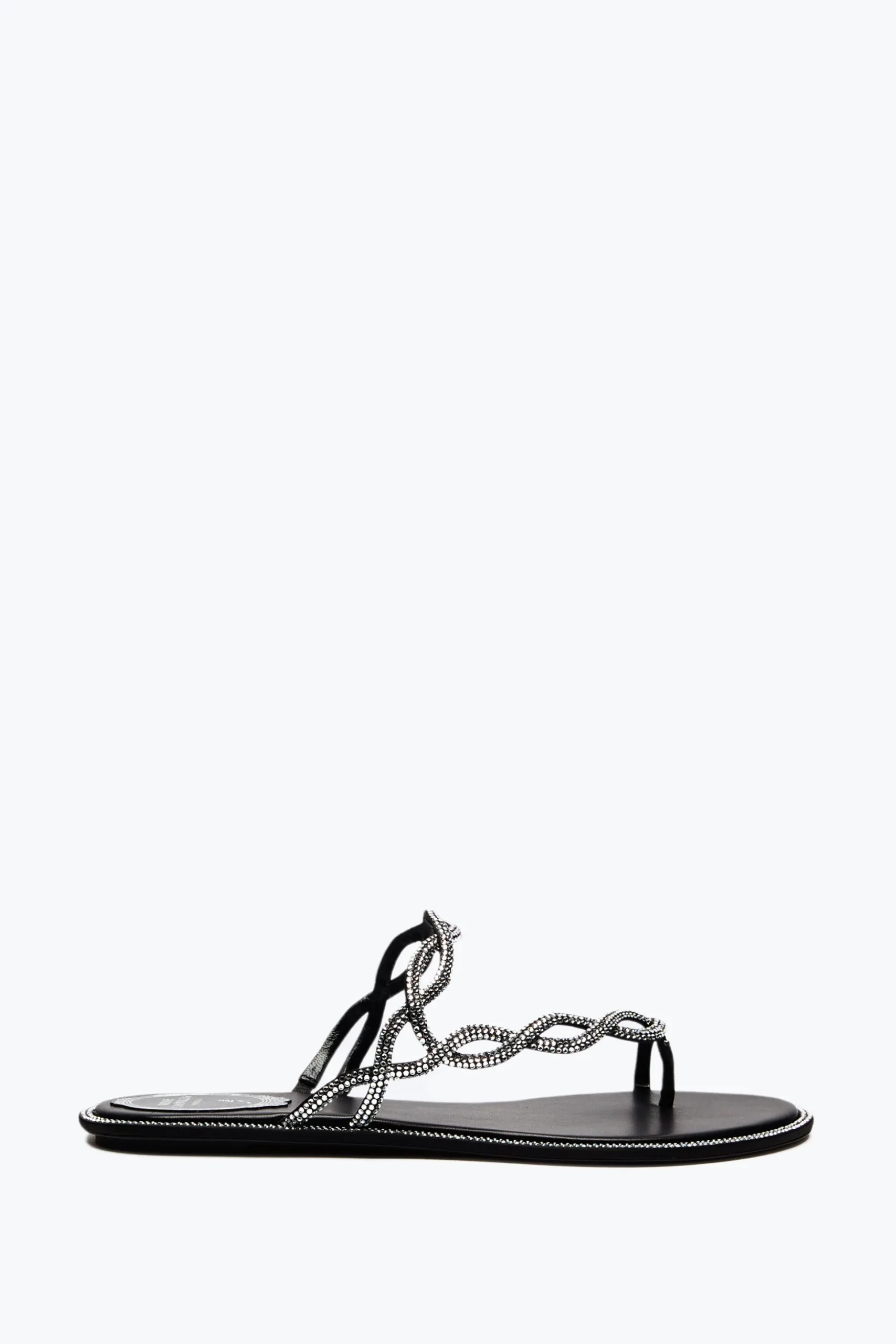 SANDALE PLATE BRAID NOIRE 10