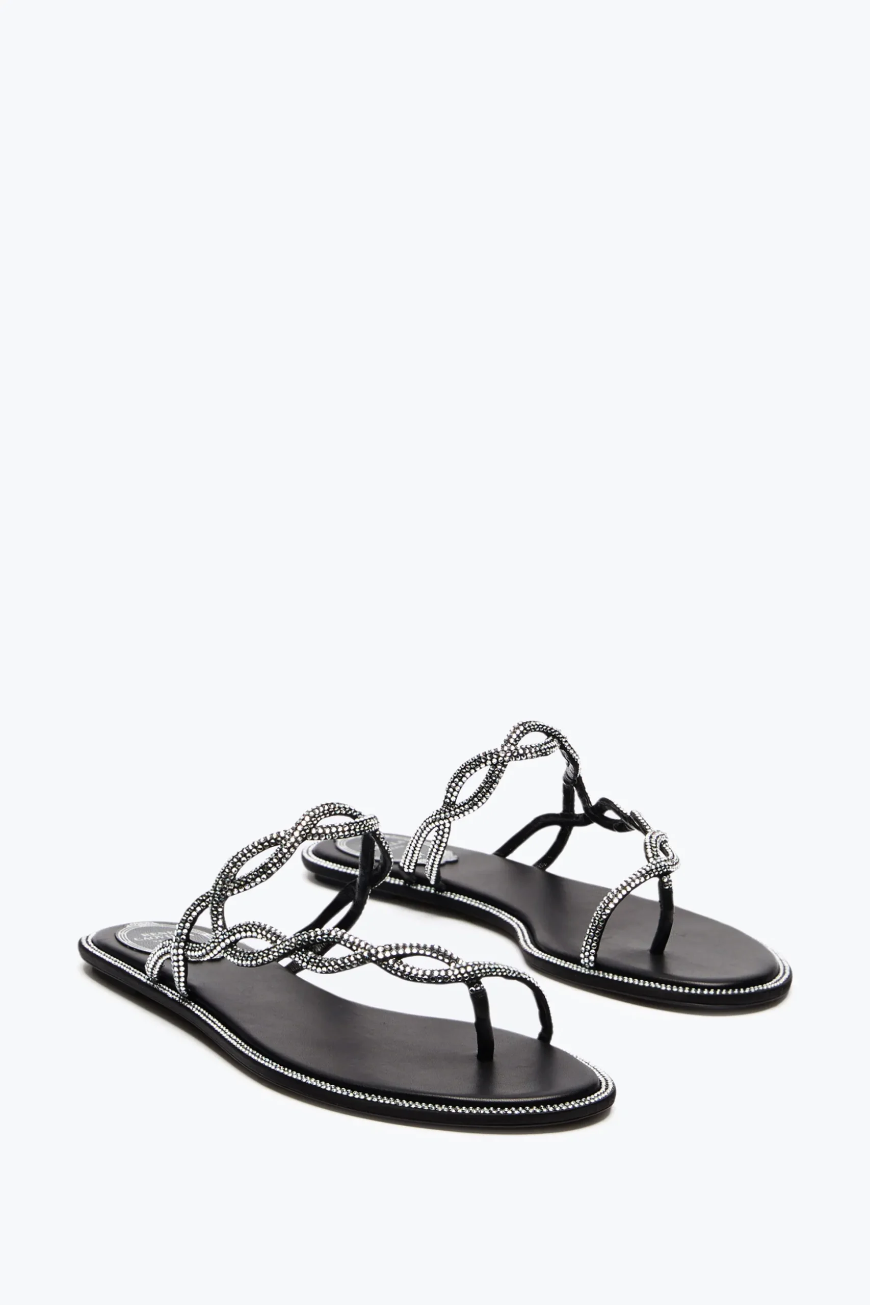 SANDALE PLATE BRAID NOIRE 10