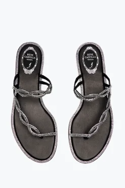 SANDALE PLATE BRAID NOIRE 10