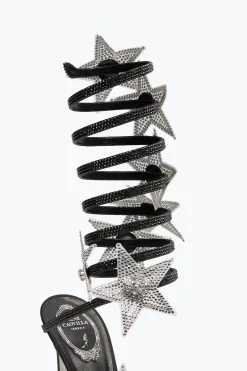 SANDALE SUPER CLEO STAR NOIR & ARGENT 105