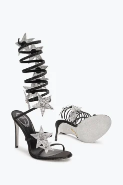SANDALE SUPER CLEO STAR NOIR & ARGENT 105