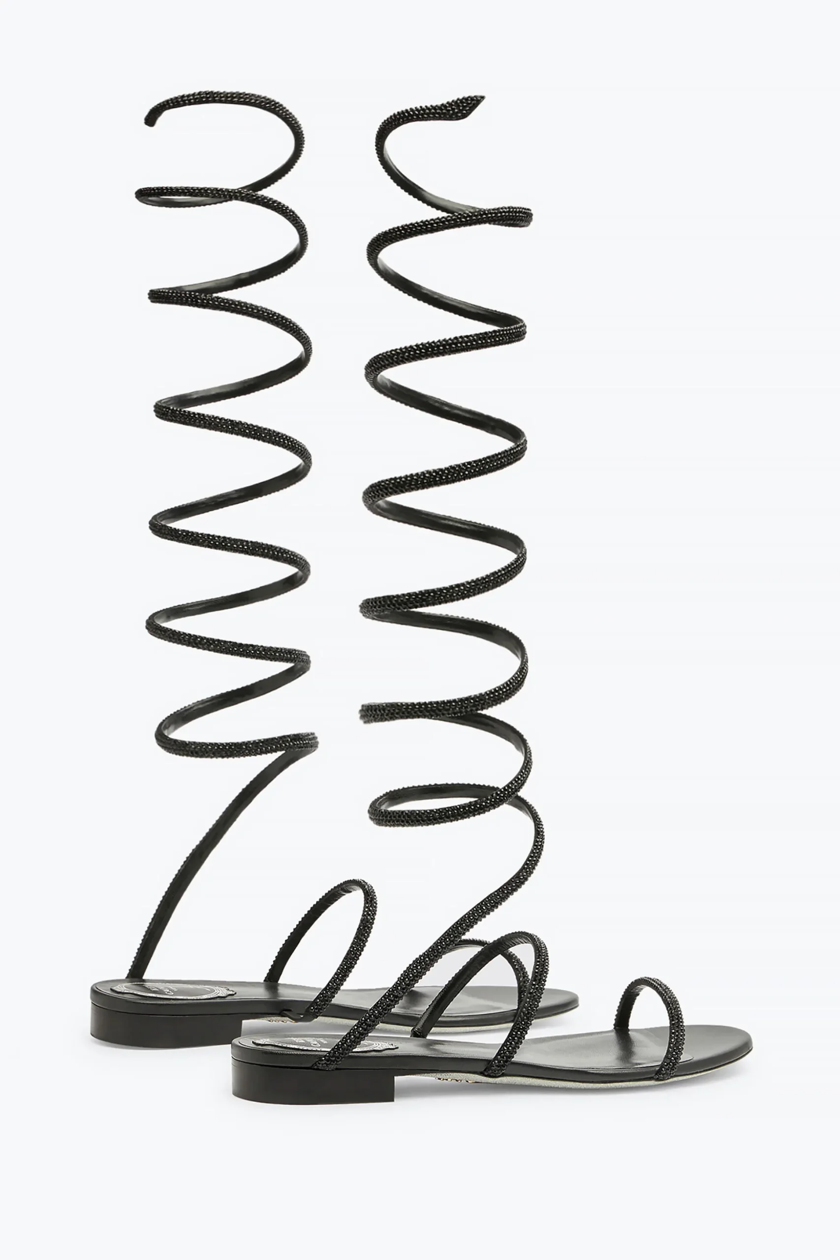Sandale Supercleo Noire Avec Cristaux 10
