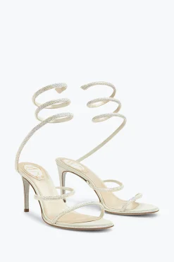 Sandales De Soirée En Satin Blanc Cleo