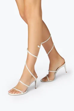 Sandales De Soirée En Satin Blanc Cleo