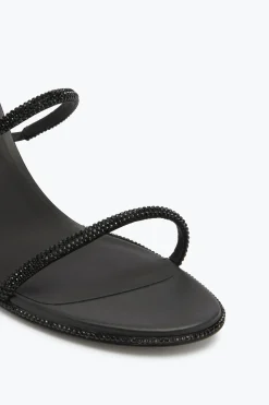 Sandales En Satin Noir Cleo