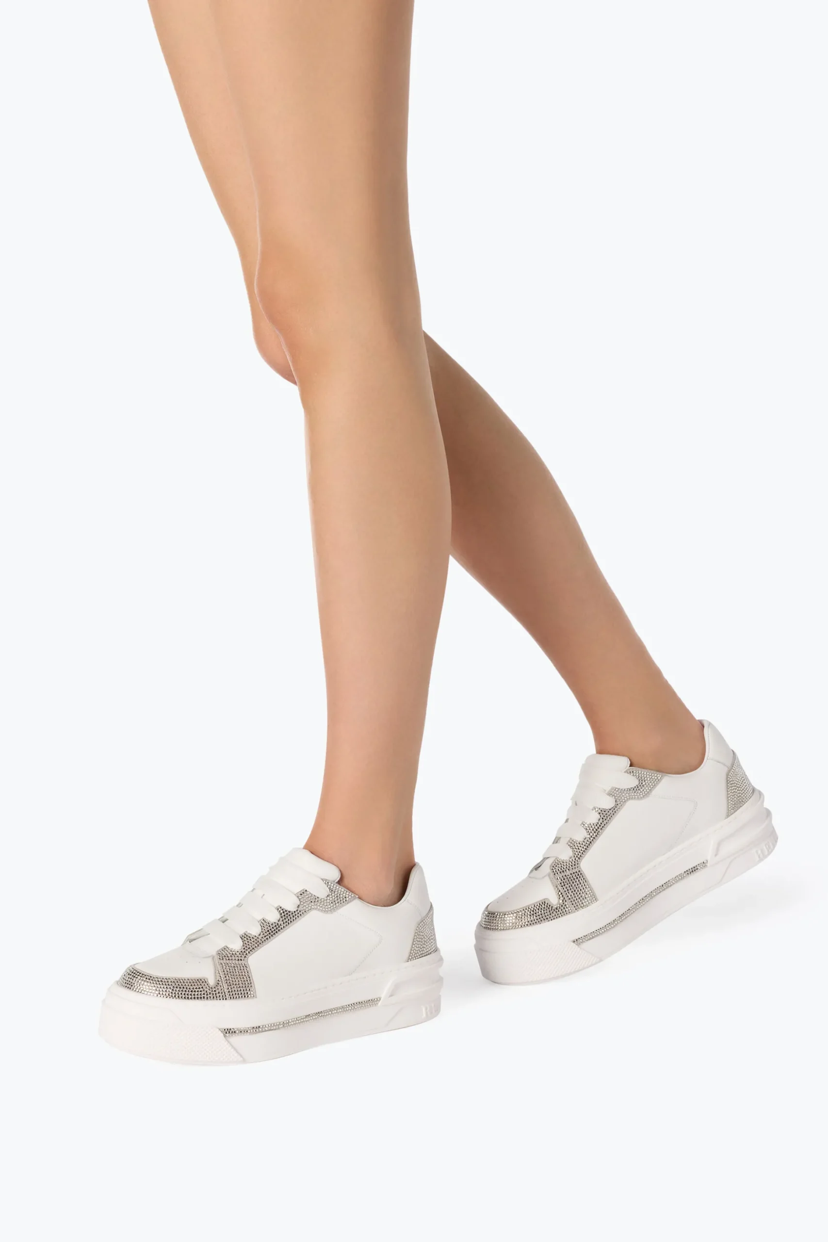SNEAKER XTRA BLANC-ARGENT AVEC CRISTAUX 50