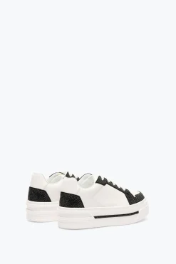 SNEAKER XTRA BLANC-NOIR AVEC CRISTAUX 50