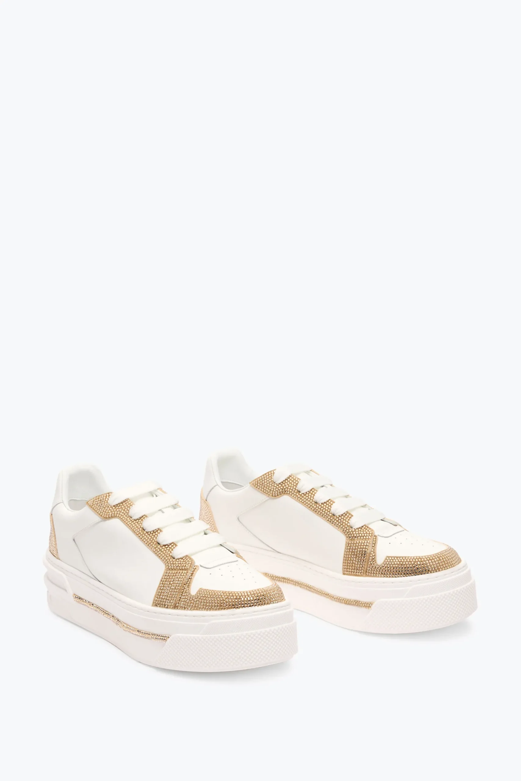 SNEAKER XTRA BLANC-OR AVEC CRISTAUX 50