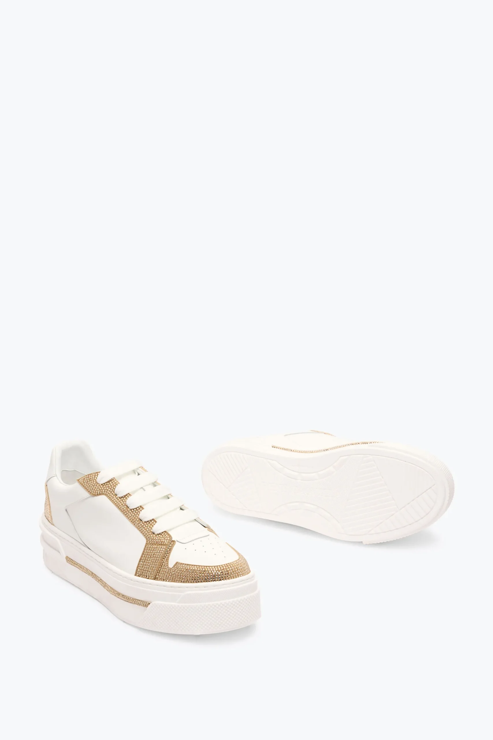 SNEAKER XTRA BLANC-OR AVEC CRISTAUX 50